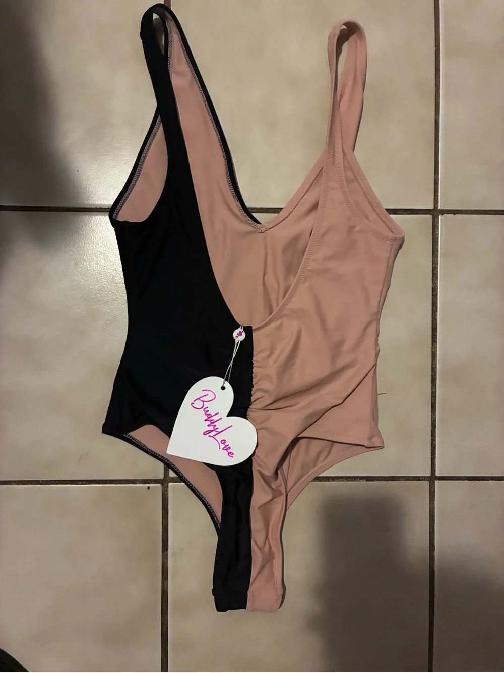 Buddy Love Black and Nude Pink One-Piece Swimsuit